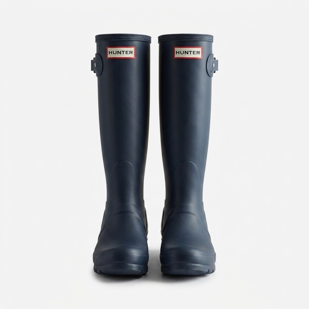 Hunter Classic Original Mid-Shin Matte Rain Boots Navy Women's Size 5[Size]